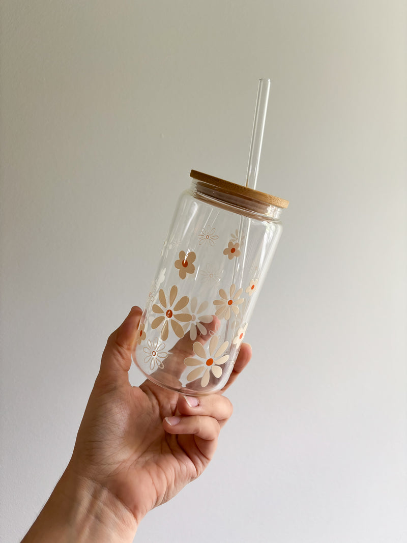 Verre // Champ de fleurs beige