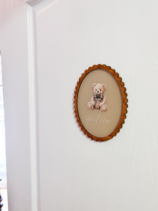 Acrylique // Cadre Oval imagée prénom