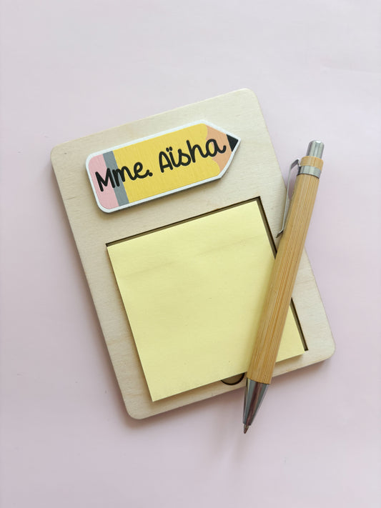 Bois // Support à post-it , crayon