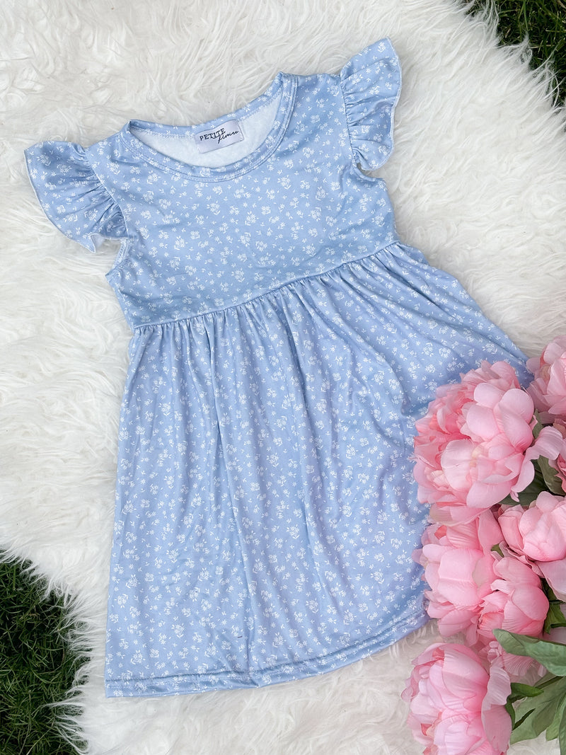 Robe Lou // Bleu poudré de fleurs