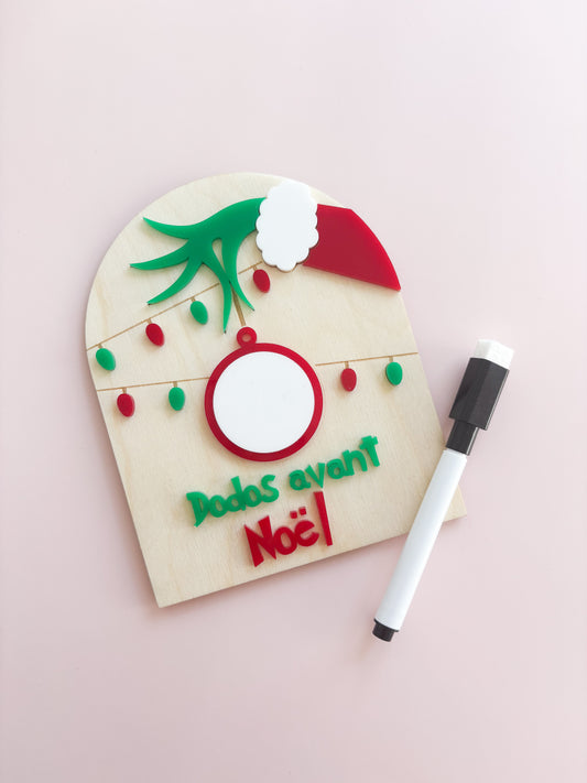 Bois // Décompte grinch aimanté